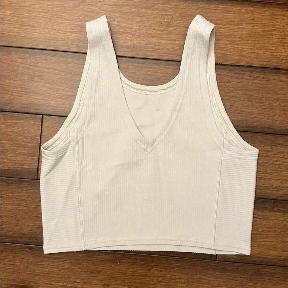 Lululemon Ribbed Softstreme Cropped White Tank Top Size 8 - Picture 7 of 8